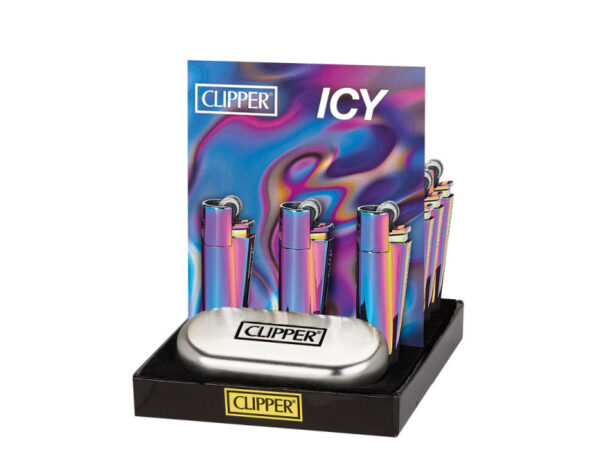 Žiebtuvėlis Clipper Metal Icy Colors vaivorykštės atspalvių kolekcija