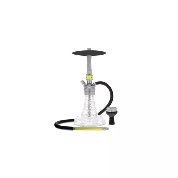 Kaljanas MS Antique V2 (Cloud steel) su permatoma reljefine kolba ir juoda žarna