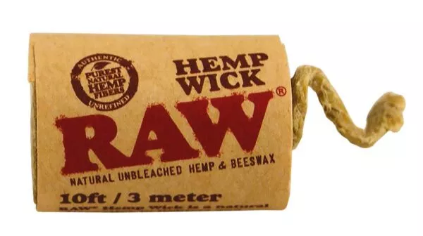 RAW Hemp Wick 3m natūrali kanapių virvelė su bičių vašku