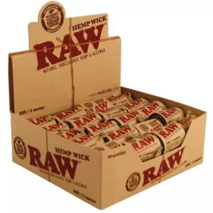 Originali RAW Hemp Wick 3m ekologiška pakuotė dėžutėje