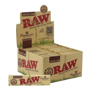Originali RAW Organic Hemp Connoisseur popierėlių ir filtriukų dėžutė