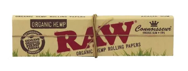 Originali RAW Organic Hemp Connoisseur popierėlių ir filtriukų dėžutė