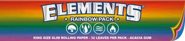 Vyniojami popierėliai Elements Rainbow King Size Slim 32 lapeliai pakuotėje