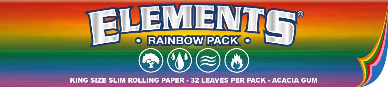 Vyniojami popierėliai Elements Rainbow King Size Slim 32 lapeliai pakuotėje