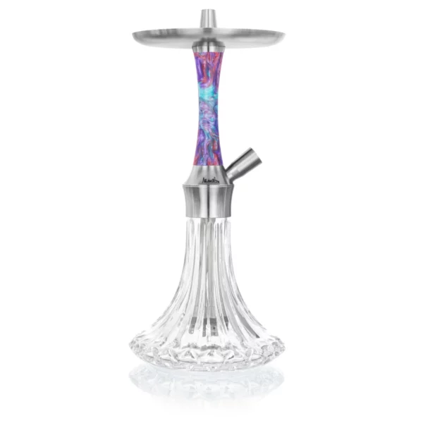 Aladin EPOX 360 Pro Purple Dream Pattern kaljanas su skaidria stiklo kolba ir V2A nerūdijančio plieno detalėmis