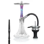 Pilna kaljanas Aladin EPOX 360 Pro Purple Dream Pattern komplektacija su juoda silikonine žarna, aliumininiu kandikliu, moline taurele ir kaminėliu