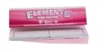 Atidaryta Elements Pink Connoisseur dėžutė ir išskleista pakuotė su rožiniais lapeliais bei tipsais