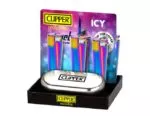 Originalūs vėjui atsparūs žiebtuvėliai Clipper Metal Jet Flame Icy didmeniniame stende)