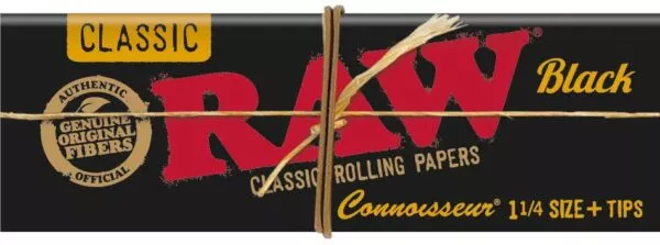 RAW Black Connoisseur 1 1/4 lapelių ir tipsų knygelė iš priekio