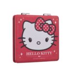 raudonas kišeninis veidrodėlis Hello Kitty su Sanrio logotipu