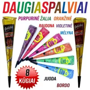 Golecha spalvoti henna chna dažai rinkinys 8x25g 8 kūgiai