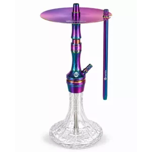 Pilnos komplektacijos aliumininis kaljanas MS Skyzo maShisha 45cm Chameleono (vaivorykštės) spalvos - Bongai.lt