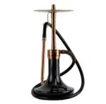 Kaljanas Oduman Infinity Black Glass Bronze Body (43 cm) su juoda kolba, bronzine šachta, kandiklio laikikliu ir juoda žarna