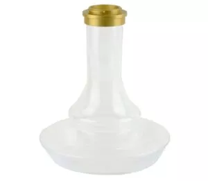 Stabili skaidraus stiklo Oduman Nova kaljano kolba (20 cm pločio) su auksiniu kaklelio žiedu