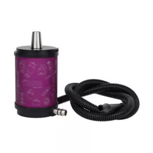 Kelioninis kaljanas Oduman Atomic Purple (violetinis) iš anoduoto aliuminio su juoda žarna ir kandikliu