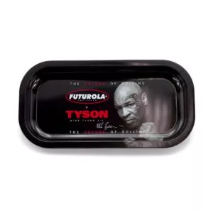 Metalinis sukimo padėkliukas Futurola x Tyson 2.0 su Mike Tyson portretu ir parašu (27,5 x 17,5 cm)