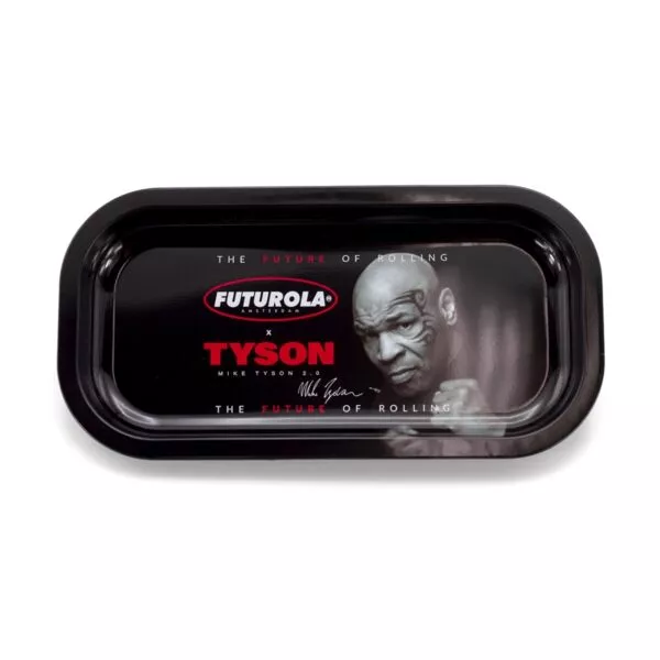 Metalinis sukimo padėkliukas Futurola x Tyson 2.0 su Mike Tyson portretu ir parašu (27,5 x 17,5 cm)