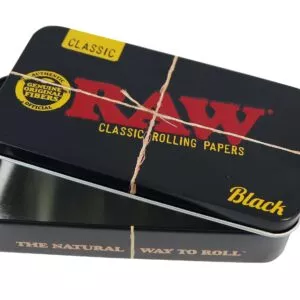 Metalinė dėžutė RAW Black Tin Case pravira