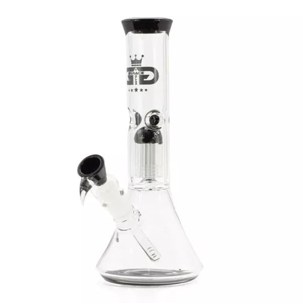 Stiklinis bongas Grace Glass Black Tree-Arm Beaker (27,5 cm, 4,5 mm stiklas) su perkoliatoriumi ir vieta ledukams