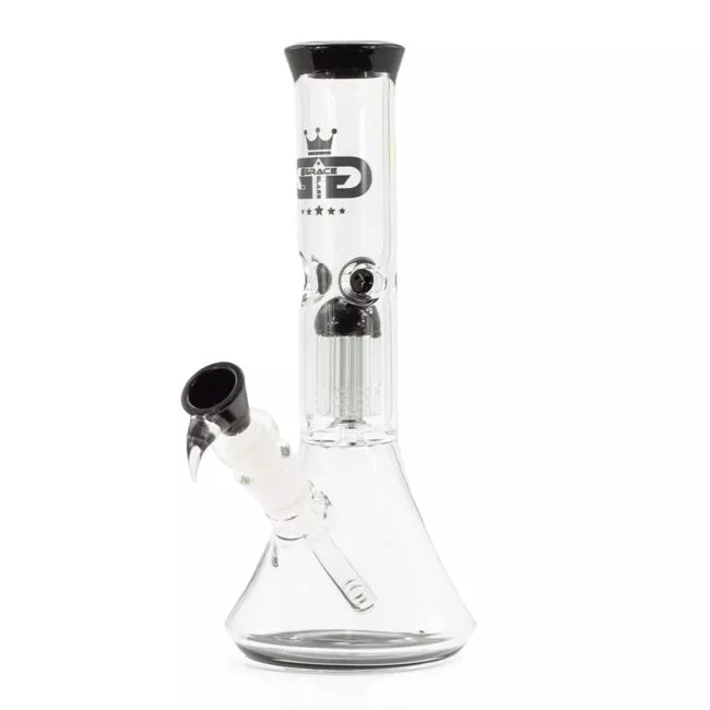Stiklinis bongas Grace Glass Black Tree-Arm Beaker (27,5 cm, 4,5 mm stiklas) su perkoliatoriumi ir vieta ledukams