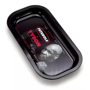 Juodas metalinis Futurola x Tyson 2.0 suktinių padėkliukas paaukštintais užapvalintais kraštais